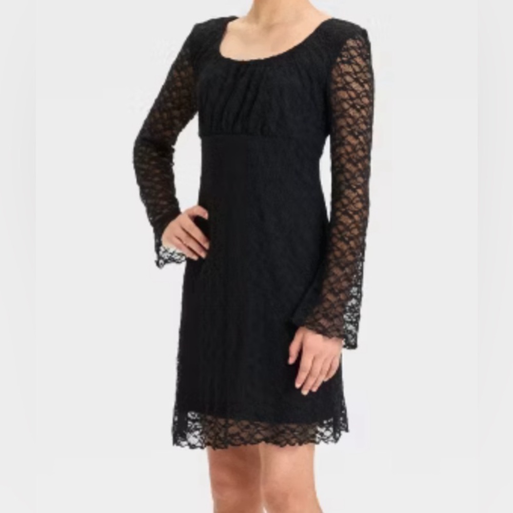 Black Long Sleeve Lace Dress